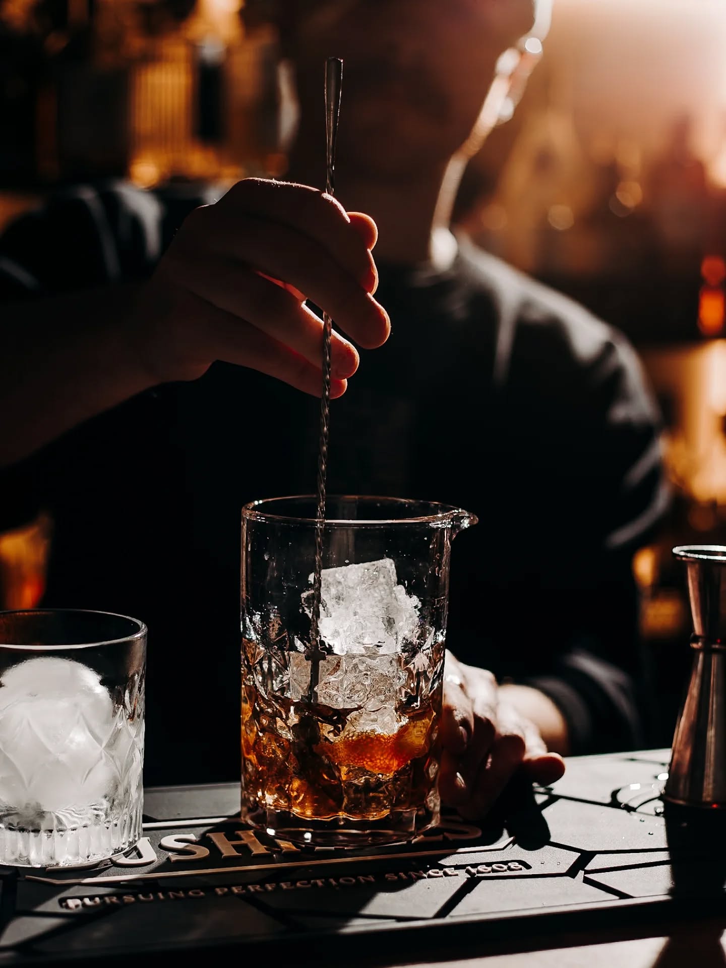 Bartender stirring